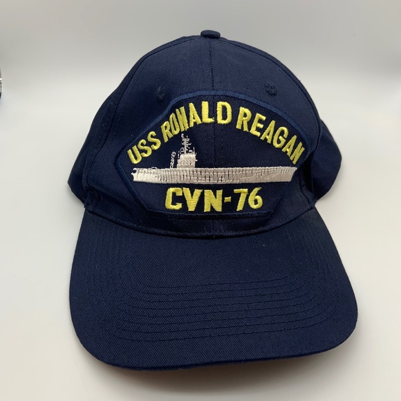 Vintage U.S. Navy USS Ronald Reagan CVN-76 Embroidered Snapback Hat - Picture 1 of 10